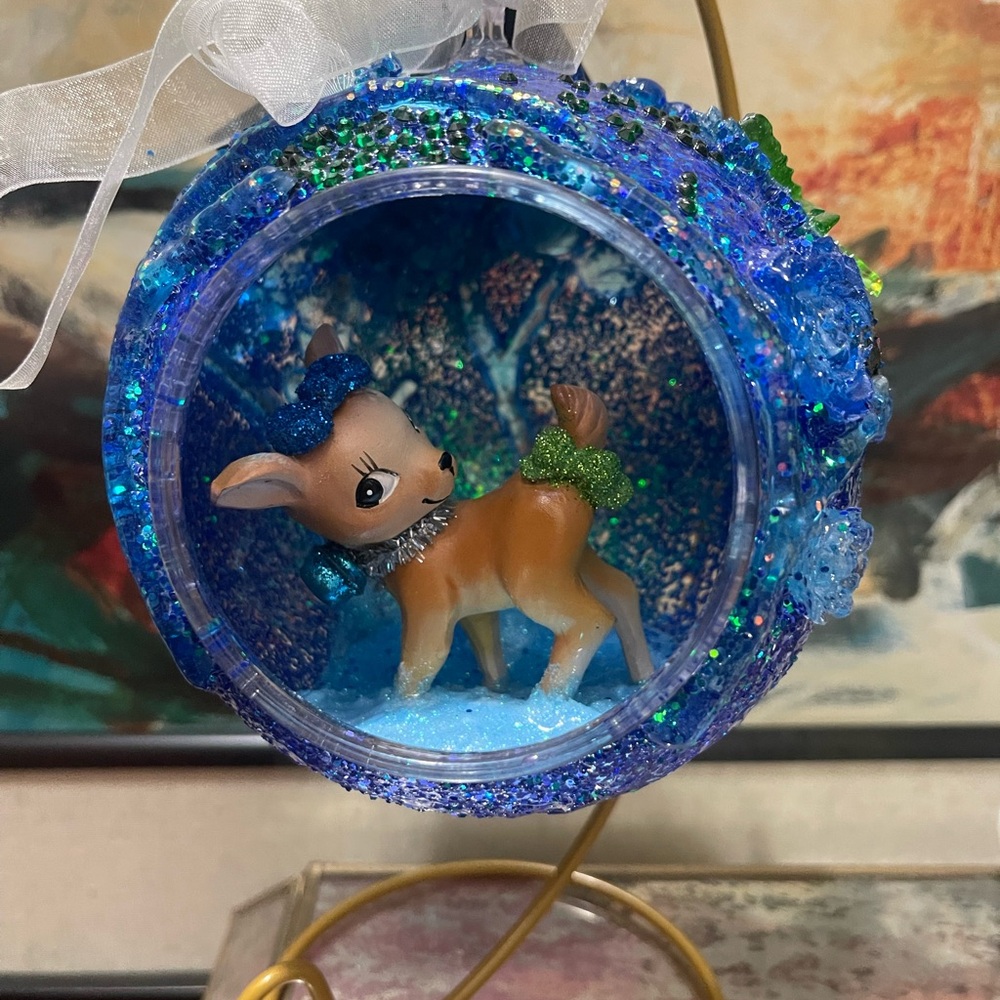 3D RETRO RESIN BLING CHRISTMAS ORNAMENT only 1 made , CUSTOM ORDERS CHRISTMAS